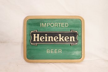 Vintage Bar Wall Heineken Imported Beer 3D Sign Embossed Lettering 1985 Munching Co