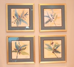 Set Of 4 Floral Pics By Marthe (C-6)