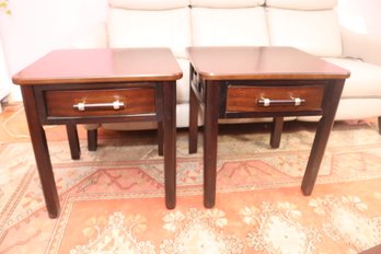 Pair Of Bob's Furniture 1 Drawer Side End Tables