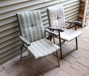 Pair Of Cushioned Folding Chairs