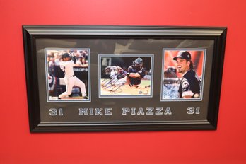 Signed Mike Piazza Framed Photos Autograph NY METS  (B-95)