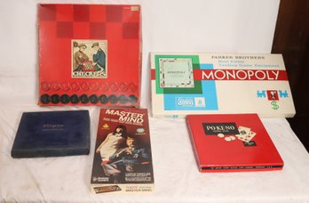 Board Games: Monopoly, Po-Keno/ Master Mind, Checkers, Calypso (AS-51)