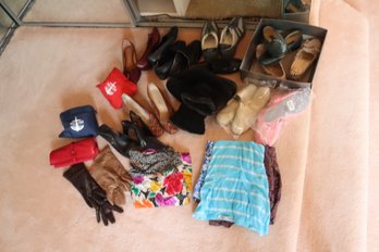 Assorted Shoes, Leather Gloves, Scarfs, Shirts And More! (F-60)