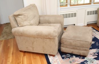 Benchcraft Arm Chair And Ottoman. (L-54)