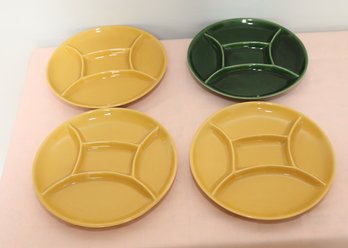4 Divided Ceramic Plates  (F-62)