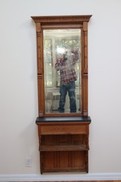 Antique Victorian Pier Mirror With Marble Shelf  (L-56)