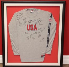 Framed Team Signed US National Soccer Team USA Long Sleeve Shirt (G-58)