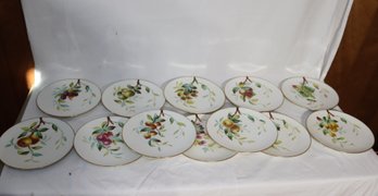 Vintage Set Of 12 Fruit Plates