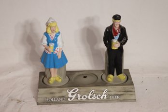 Vintage Holland Grolsch Beer Counter Top Display Advertising Man Woman (AS-65)
