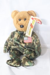 Agent Cody Banks 2 TY Beanie Baby - HERO The USO Military Bear. (E-25)