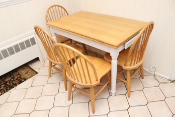 Farmhouse Kitchen Table With Storage Drawer & 4 Chairs. (L-79)