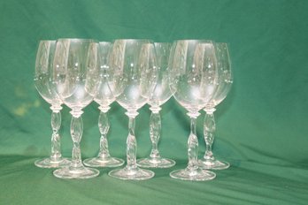 7 MIKASA ALESSANDRA Twisted Stem Wine Glasses (C-32)