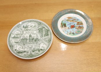 Maine And California Travel Souvenir Plates (L-85)