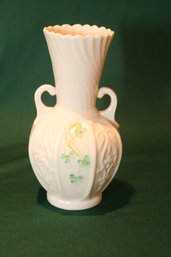 Belleek Shamrock Vase From Ireland. (C-39)