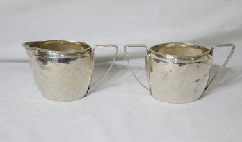 Sterling Silver Creamer And Sugar Bowl (L-92)