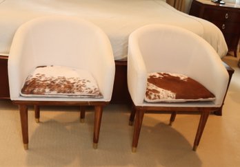 Pair Of CB2 Viceroy Cowhide Chairs