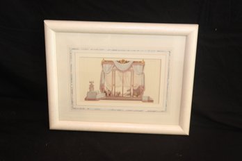 Framed Colored Etching