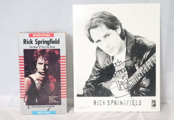 Signed Rick Springfield VHS Tape And 8x10 Photograph (E-47)