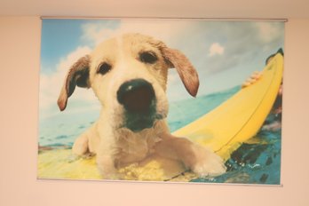 Pottery Barn Oversized Poster Dog On Surfboard