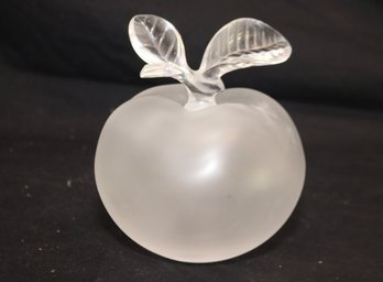 Lalique Crystal Grande Pomme' Large Apple Perfume Bottle Made In France (J-86)