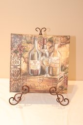 Wine Picture On Metal Stand (C-54)
