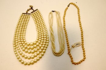 Vintage Faux Pearl Necklaces (T-20)