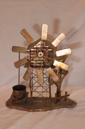 Vintage Metal Windmill Music Box 'Home On The Ranch'