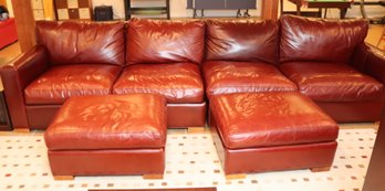 Crate And Barrel Sectional Sofa With Ottomans (B-31)