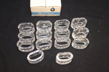 14 Waterford Crystal Napkin Rings With Boxes