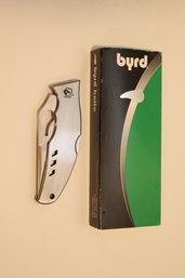 Byrd Flight Stainless Steel BY05PS, 3.44 In. 8Cr13MoV Combo Edge Folding Pocket Knife (D-10)