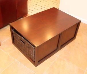 Wooden Coffee Table With 2 Storage Baskets (B-34)