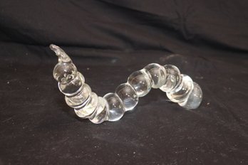 FM KONSTGLAS RONNEBY SWEDEN CLEAR CRYSTAL CATERPILLAR GLASS FIGURE. (J-89)