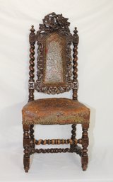 Victorian Carved Oak Jacobean Chair (B-4)