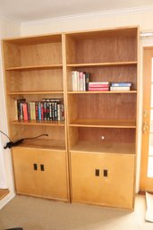 Pair Of Wooden Wall Units Bookshelves With Lower Doors (A-4)