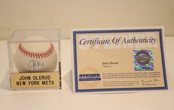 Signed John Olerud NY Mets Autograph Baseball With Steiner COA (H-24)