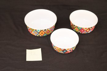 Set Of 3 French Bull Jackie Shapiro Bowls With Covers