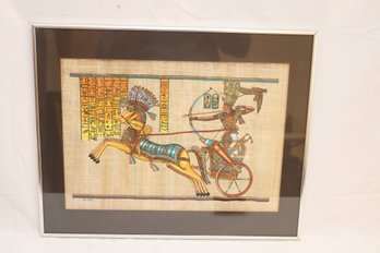 Vintage Framed Egyptian Paintings On Papyrus  (O-4)