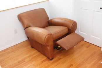 Pottery Barn Mitchel Gold Brown Leather Recliner Chair. (B-41)