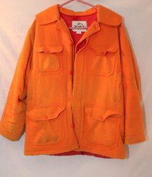 Well Worn Orange Woolrich Hunting Jacket Sz. 40 (F-48)