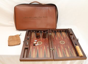 Helena Wood Art Inlaid Wooden Backgammon Set