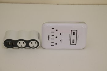 Pair Of Outlet Plug USB Adapters