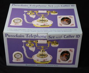 NIB French Style Porcelain Telephone W/ Caller ID