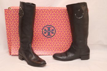 Tory Burch Lack Leather Boots Sz. 7 M (F-51)