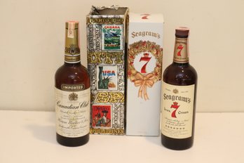 Vintage Sealed Canadian Club And Seagram's 7 (L-2)