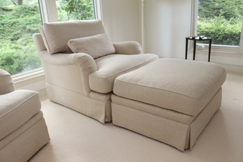 Baker Furniture Swivel Armchair & Ottoman WFeather Down Cushions (J-2)