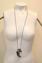 Black Rhinestone 'BONES' Necklace (IZ-20)