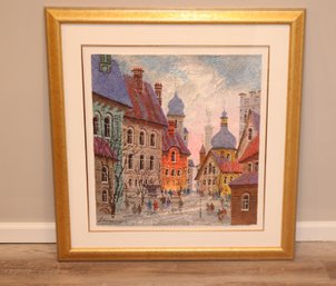 Winter Cityscape By Anatole Krasnyansky Signed And Numbered