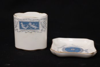 Vintage Coalport Revelry Bone China  Porcelain Ashtray And Cigarette Holder (Z-17)