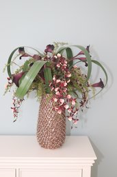 Faux Floral Display In Lovely Ceramic Vase (C-77)