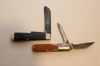 Pair Of Vintage Pocket Knives New England Whaler (D-40)